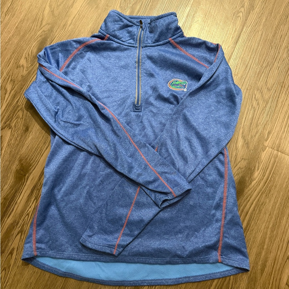 Blue Quarter-Zip Pullover with Logo
